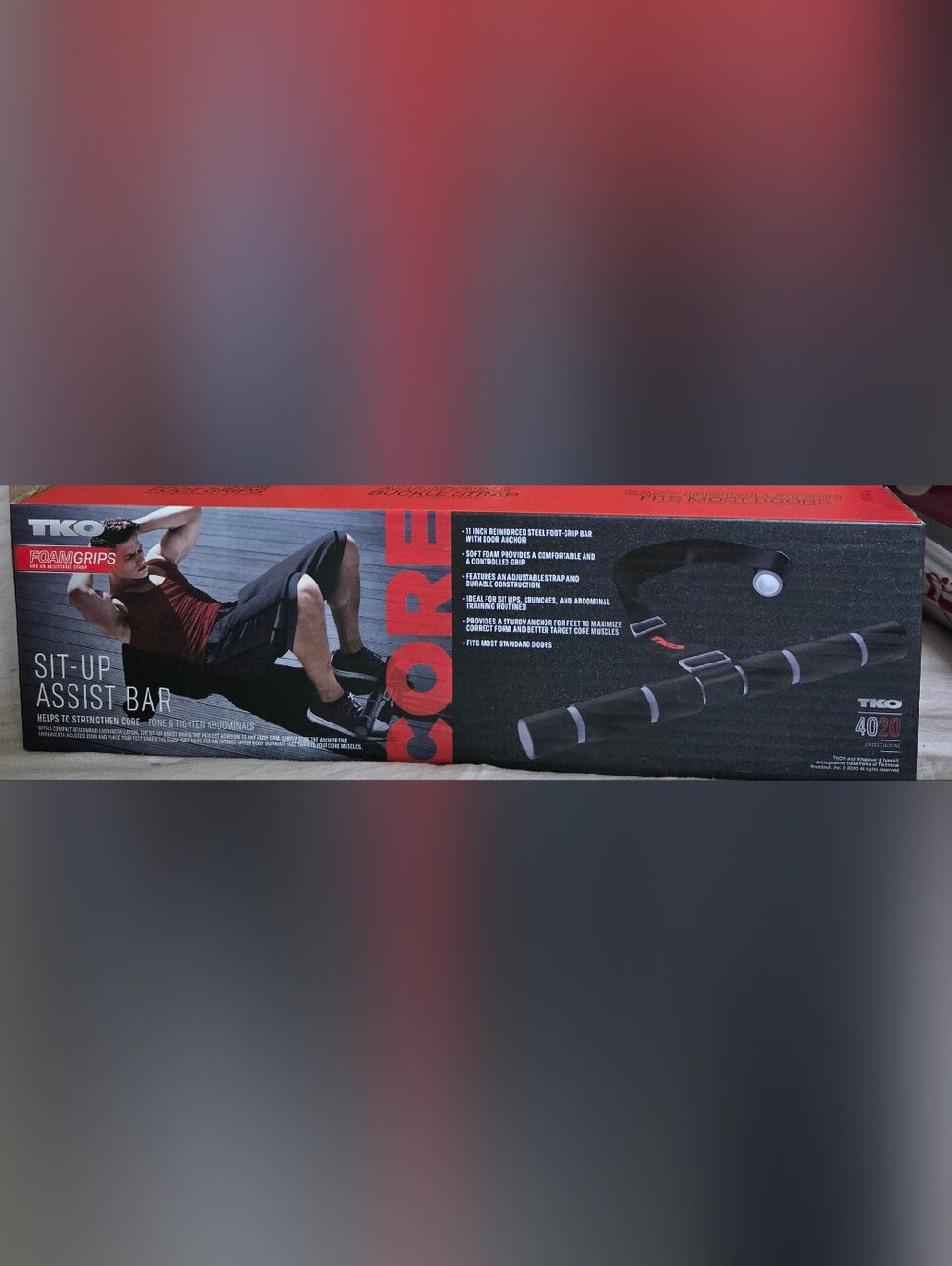 Core Adjustable Ankle/Foot Strap - Black and Red
